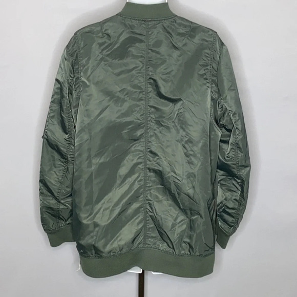 Vince Elongated Aviator Bomber Jacket in Artichoke - Size Large - Picture 4 of 10